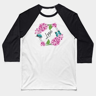 Love - Lilacs And Butterflies Baseball T-Shirt